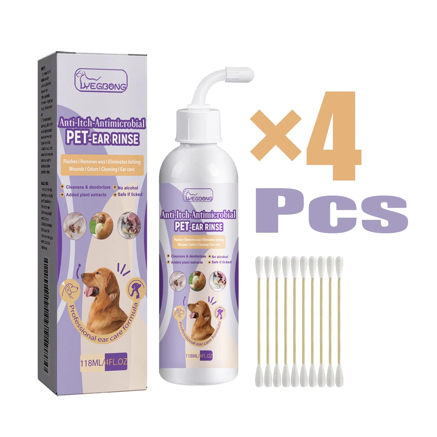 YEGBONG Pet Ear Cleaner Gentle Hypoallergenic Ear Mite Control Solution