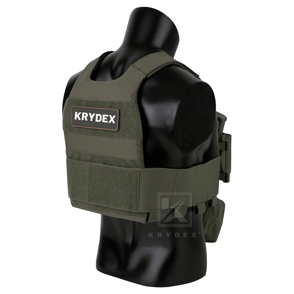 KRYDEX Low Vis Slick Plate Carrier Tactical Vest With Cummerbund