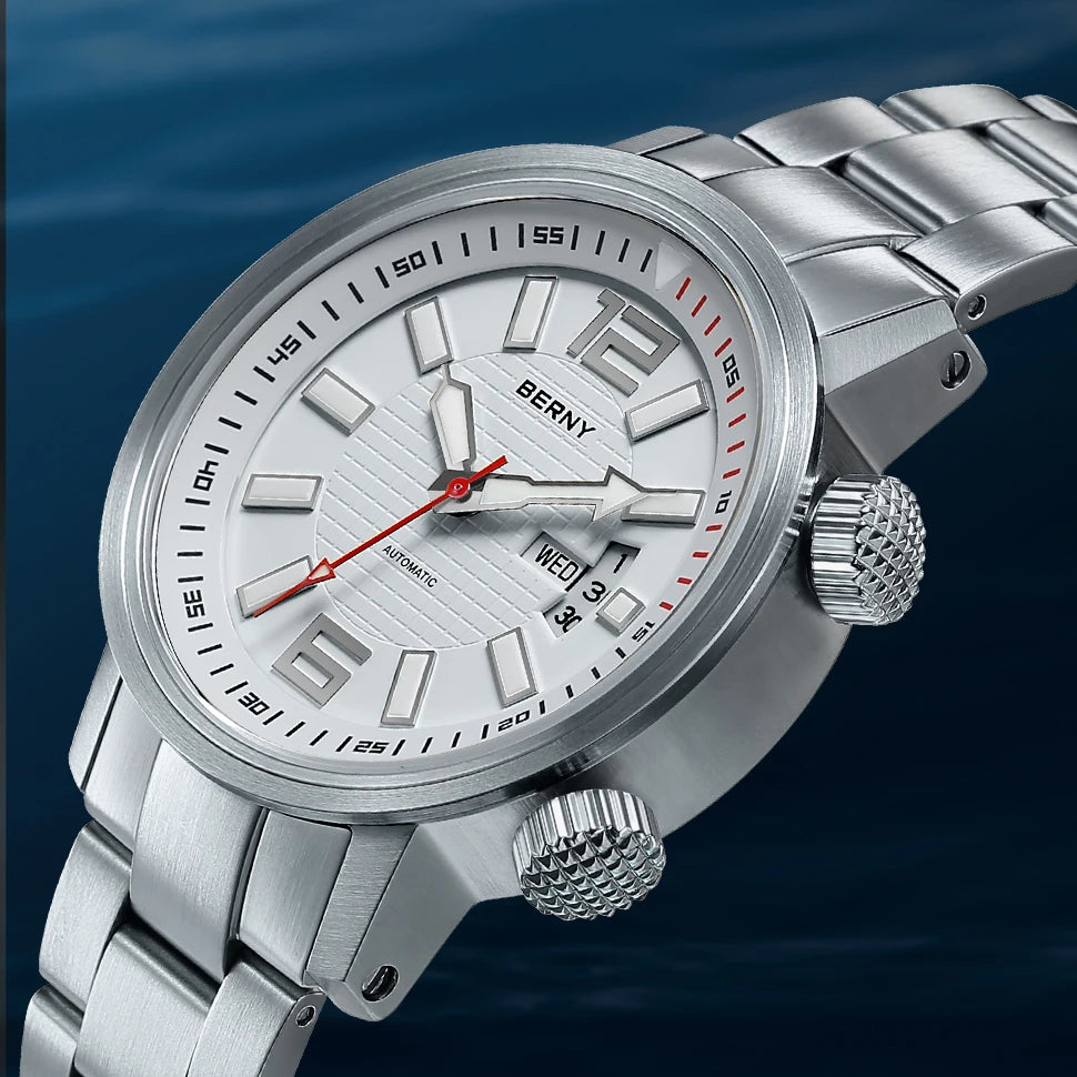 BERNY Automatic Diver Watch 20ATM For Men Miyota 8205 Sapphire