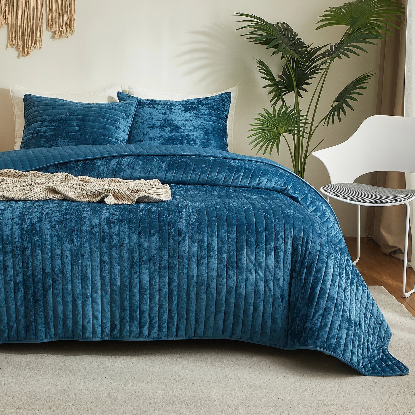 Bed Cover Mattress Topper Velvet Quilted Set For Home Use