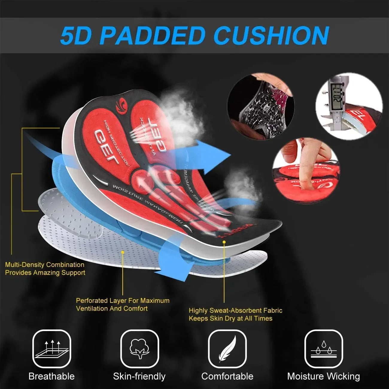 X-TIGER Pro Cycling Bib Shorts MTB With 5D Gel Pad