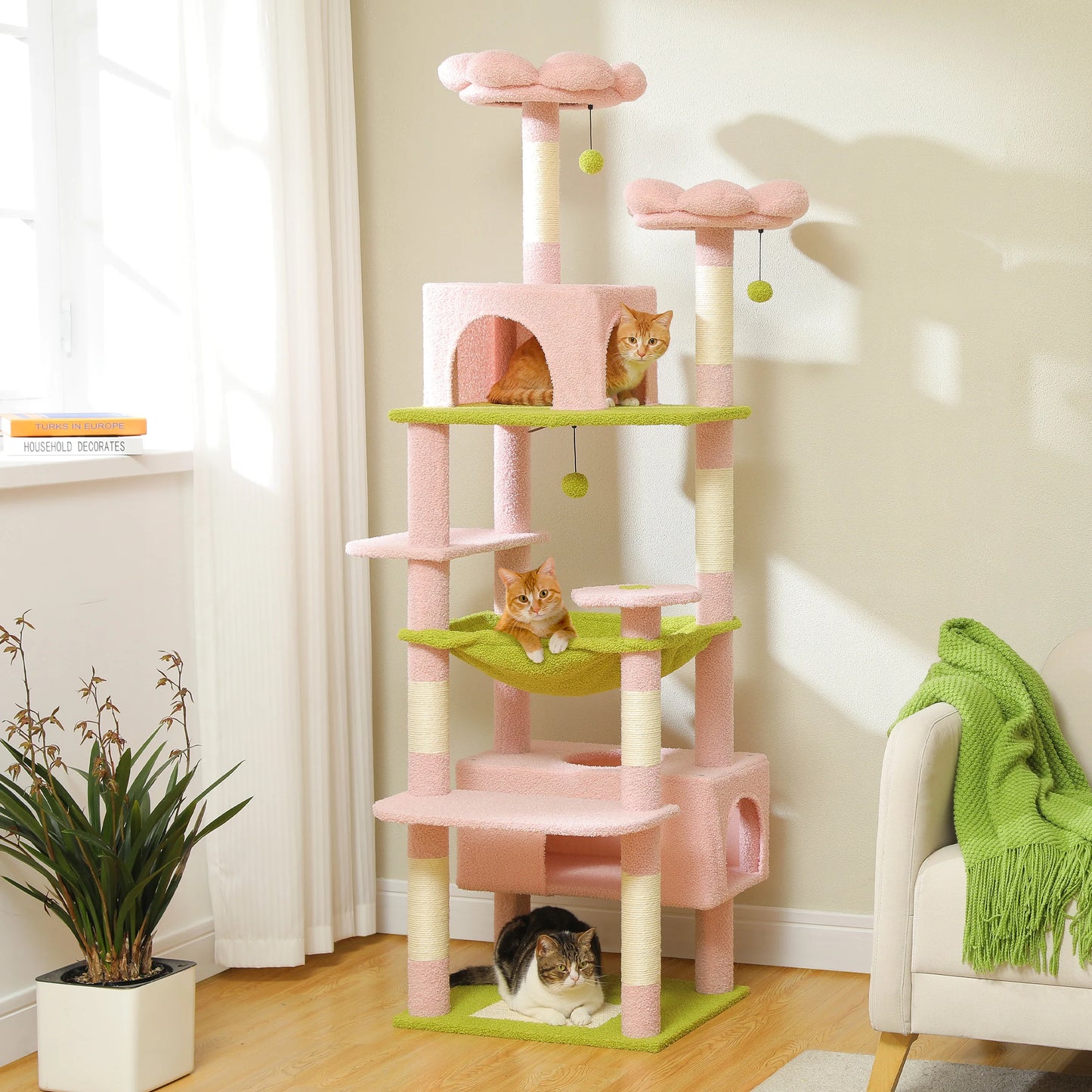 PEQULTICN Five-Level Cat Tree Tower With Scratching Posts