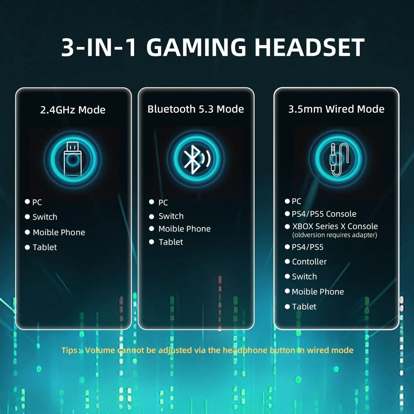 Mambasnake Attack Shark L80PRO Gaming Headset Tri Mode Wireless