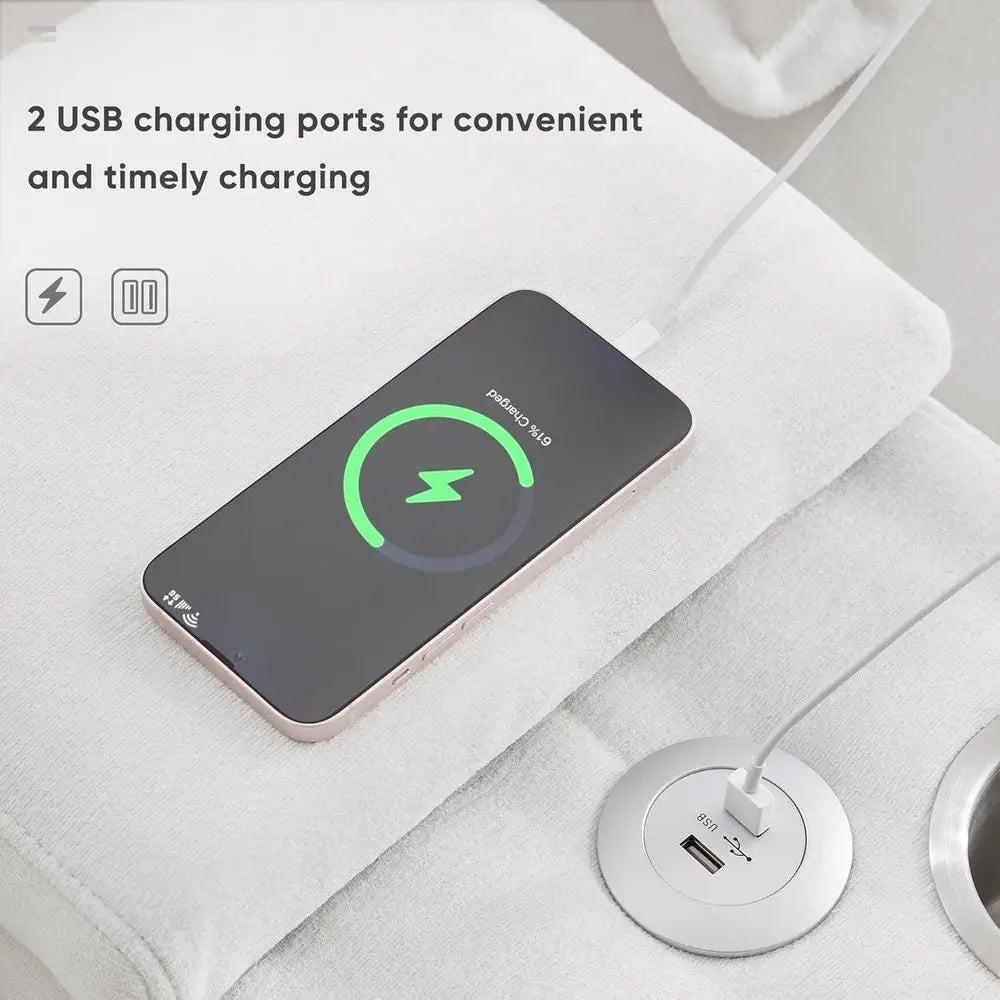 6-Seat U-Shaped Sofa with Cup Holders and USB Ports, Ideal for Living Rooms and Sleeper Couch Sets