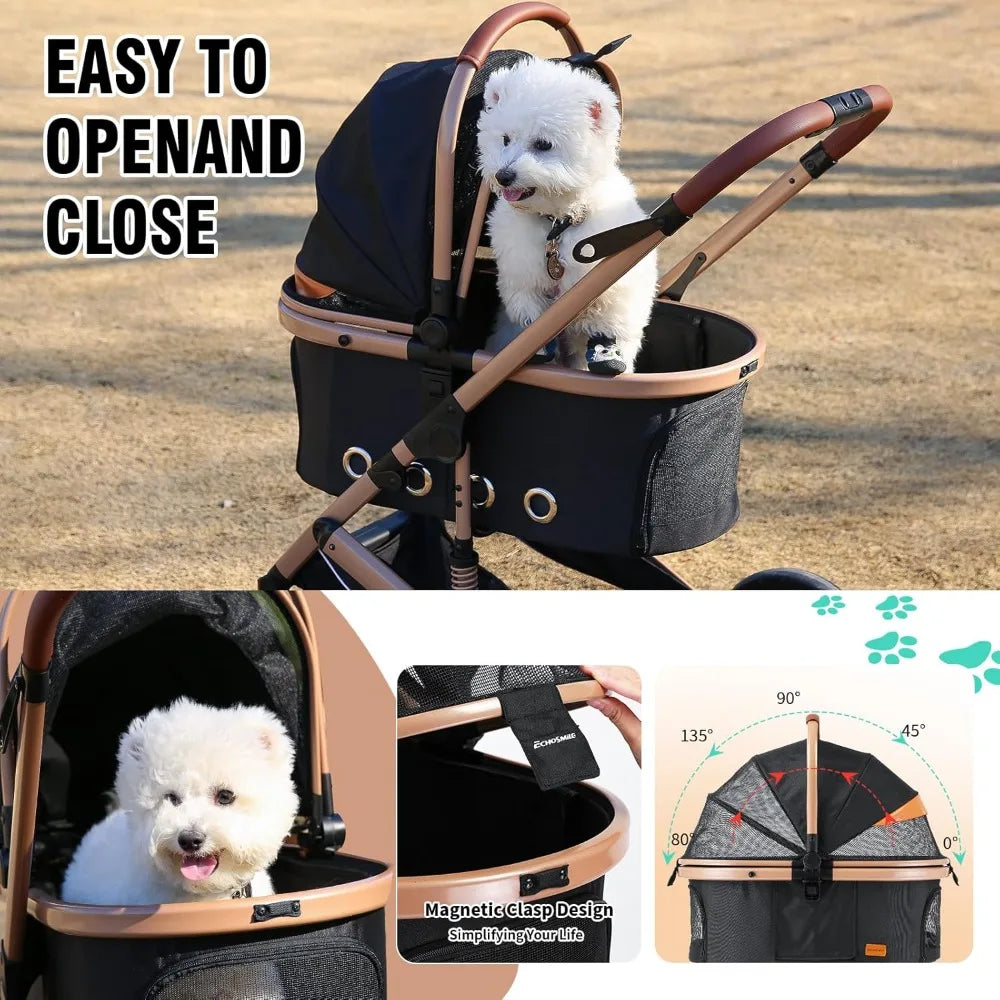 Tificy 4-In-1 Pet Stroller With Detachable Carrier For Travel