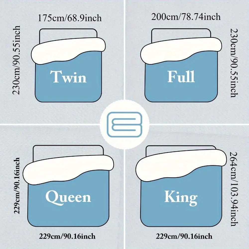 NONECN All-Season Thickened Lam b Wool Sherpa Quilt Set 3-Piece