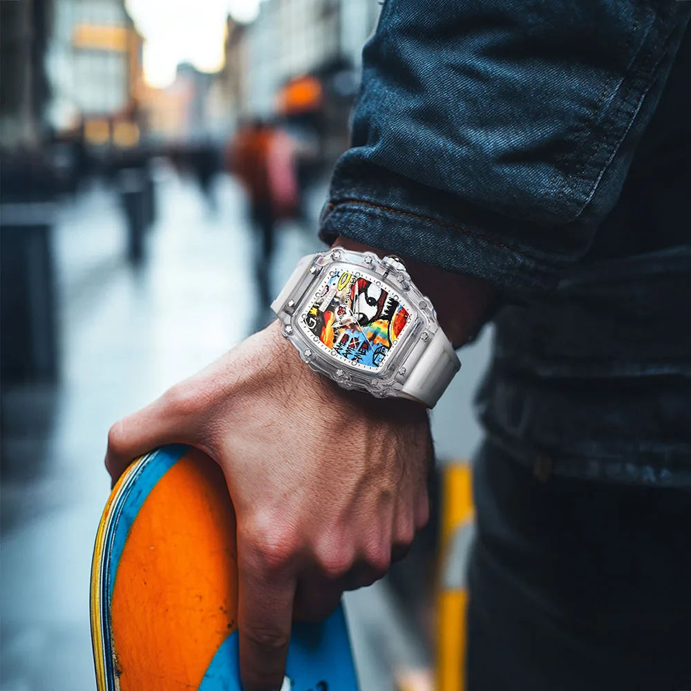 Bozlun Automatic Watch Octopus Comic Design Casual Sports Wristwatch