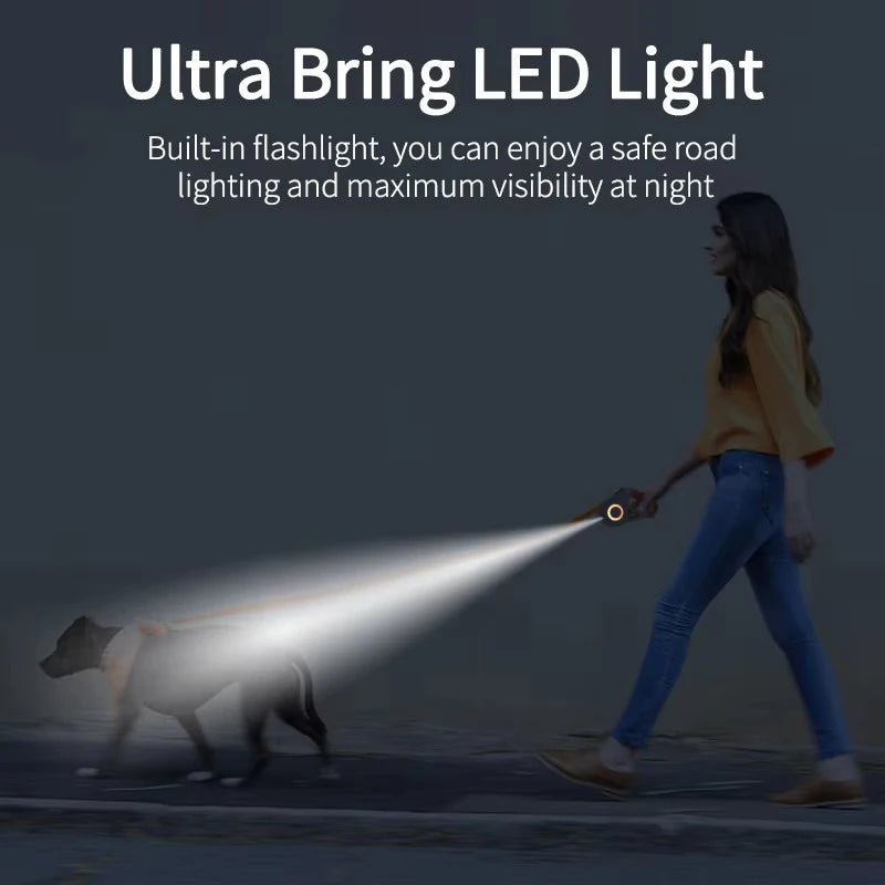 Booteely Automatic Retractable Dog Leash With Led Light