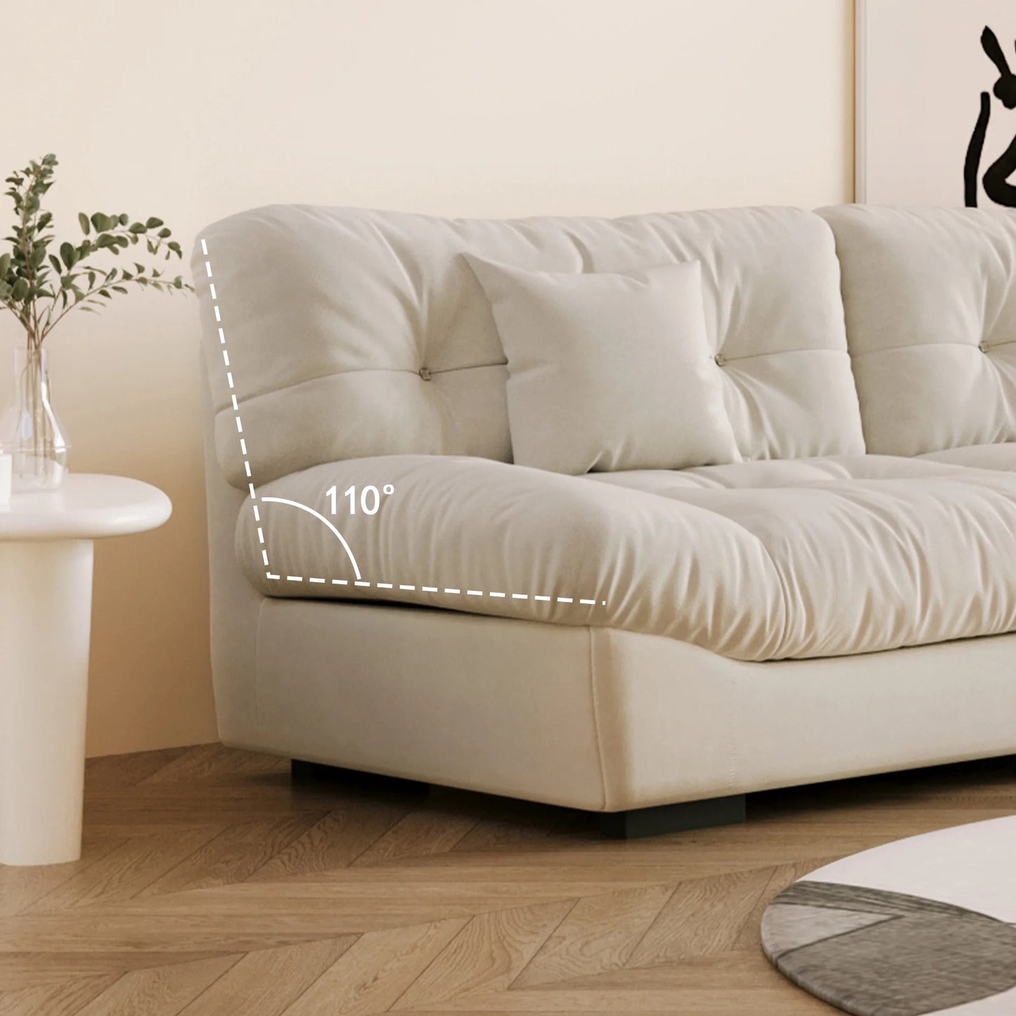 Sdorens FluffyCloudSectionalSofa LuxuriousVelvetFabric Living Room ModernMinimalist Design PlushPillows Comfort Durable