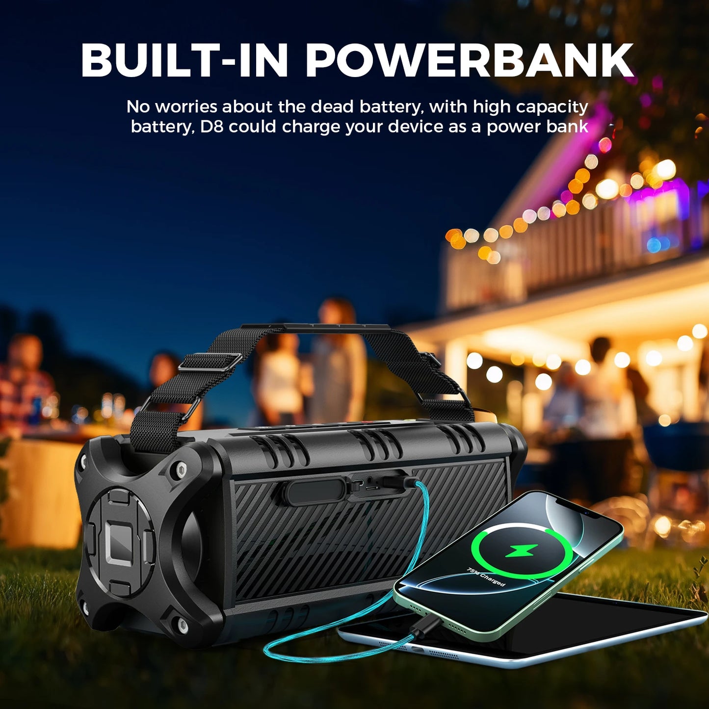 W King Bluetooth Speaker 90W Peak 50W RMS IPX6 Waterproof
