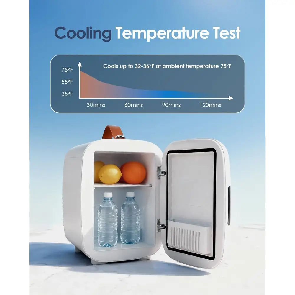 Compact Refrigerator, Portable Mini Fridge, 4L/6 Can Electric Plug In Cooler & Warmer, Skincare Refrigerator or Bedroom Office C