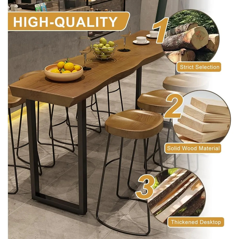 MKDK Bar Height Pub Table Rectangular High Top Dining