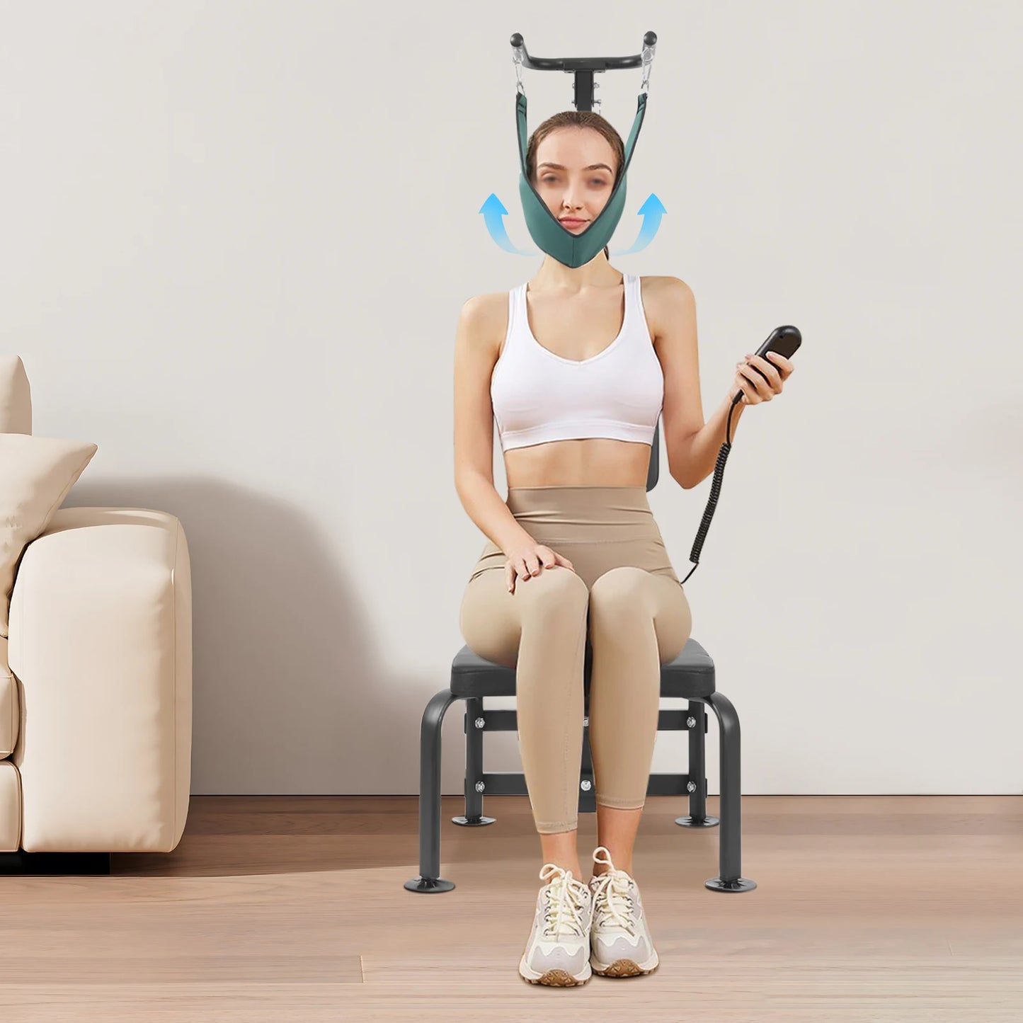 Bymaocar Electric Cervical Traction Device 6000N Neck Stretcher With Remote