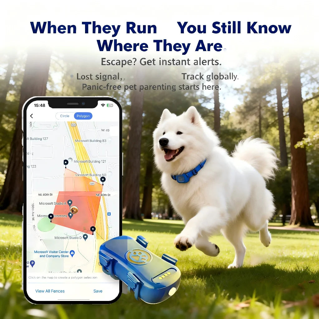 WANWAYTECH GPS Pet Tracker Real Time Tracking for Dogs Cats