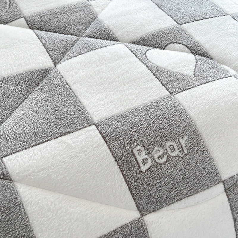 NONECN All-Season Thickened Lam b Wool Sherpa Quilt Set 3-Piece