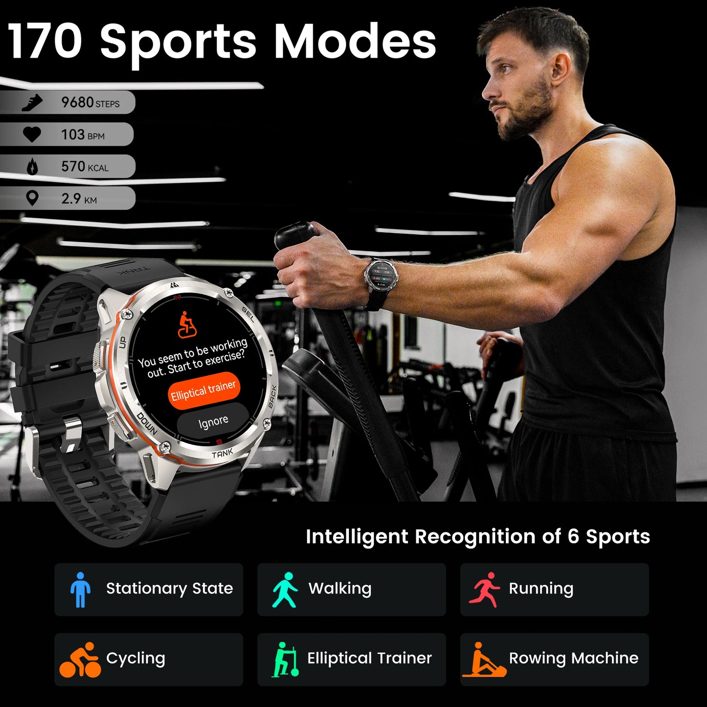 KOSPET Tank T3 Ultra GPS Smartwatch for Men Altimeter Barometer