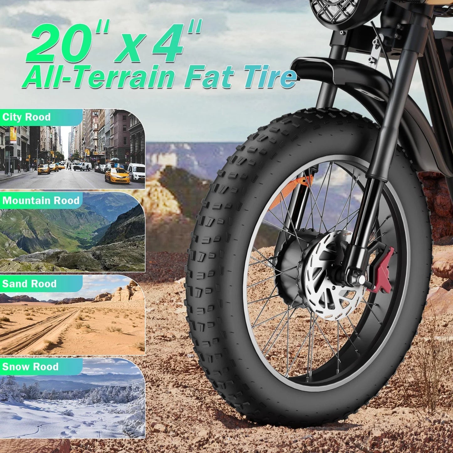 Ridstar Dual 1500 3000W 52V Fat Tire Electric Mountain Bike For Adults