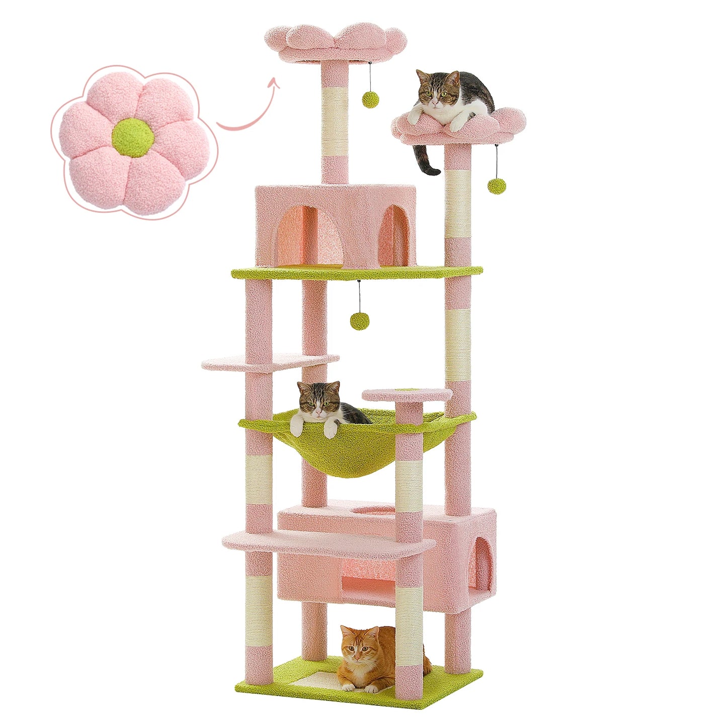 PEQULTICN Five-Level Cat Tree Tower With Scratching Posts