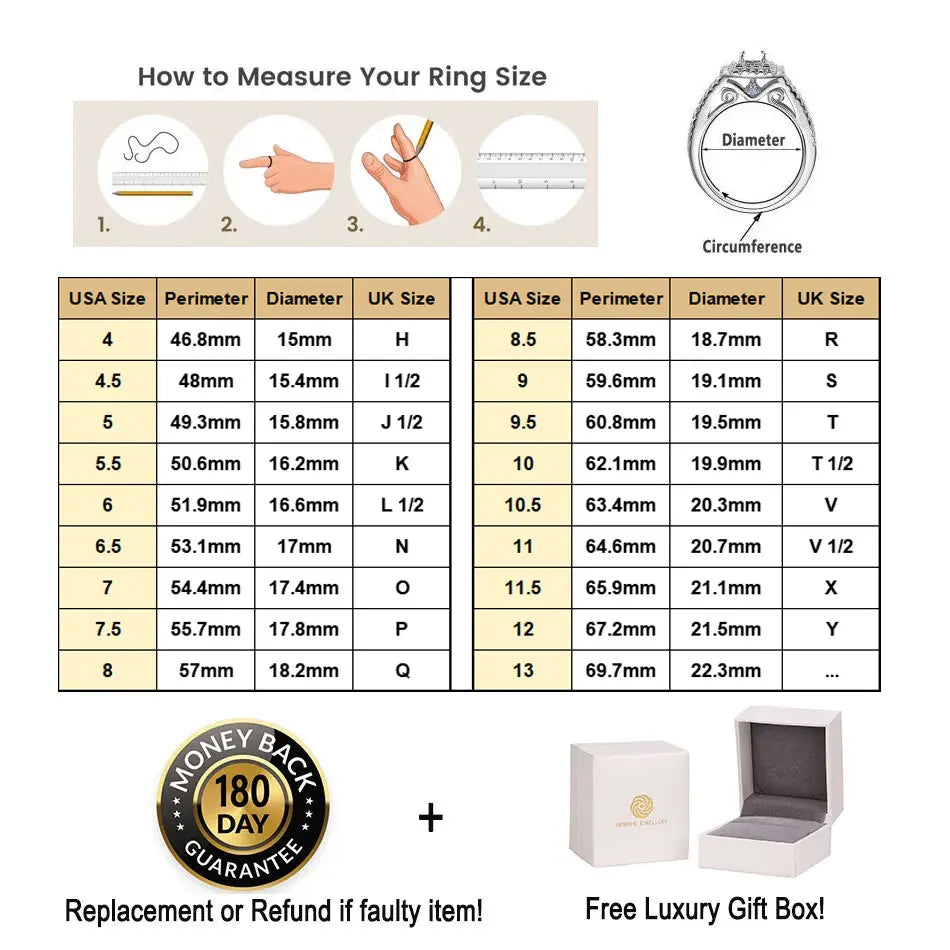 Newshe GRA Certified Moissanite Wedding Bands 925 Sterling Silver