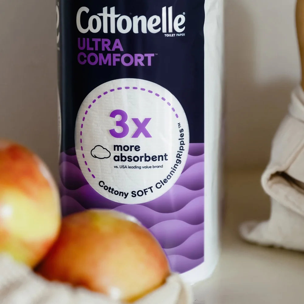 Ultra Comfort Soft Toilet Paper 2 Ply 12 Mega Rolls Absorbent FSC Certified Virgin Wood Pulp
