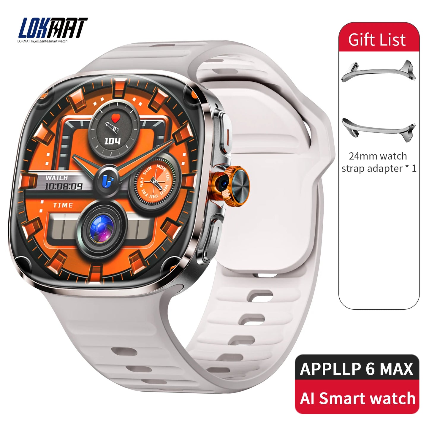 LOKMAT APPLLP 6 MAX Android Smartwatch With AI Translation ChatGPT