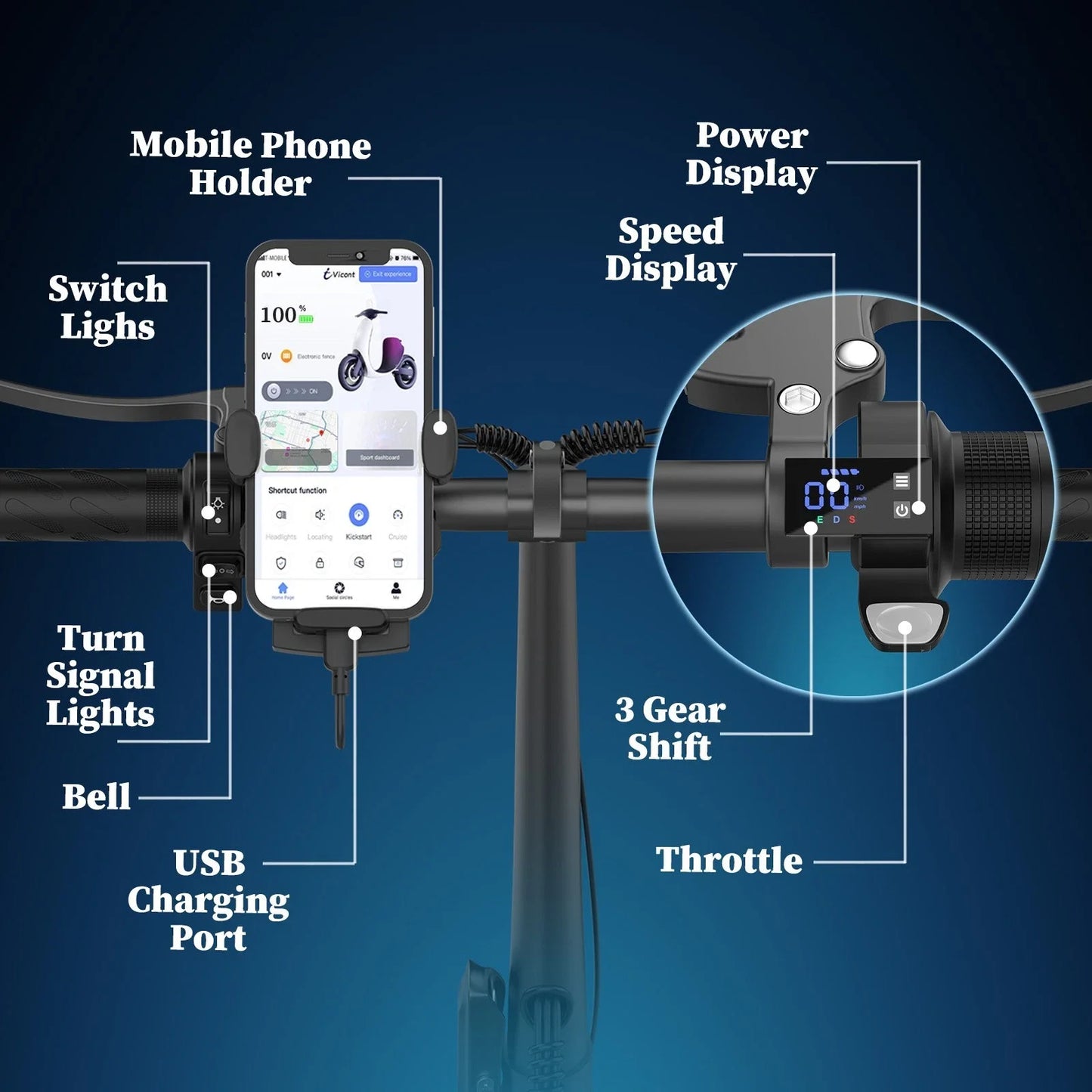 Ladped LPBS 500W Foldable Electric Bike 21MPH 10.4Ah Battery