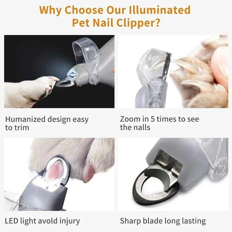 Pet Nail Clippers With LED Light For Dogs And Cats Precision Trim
