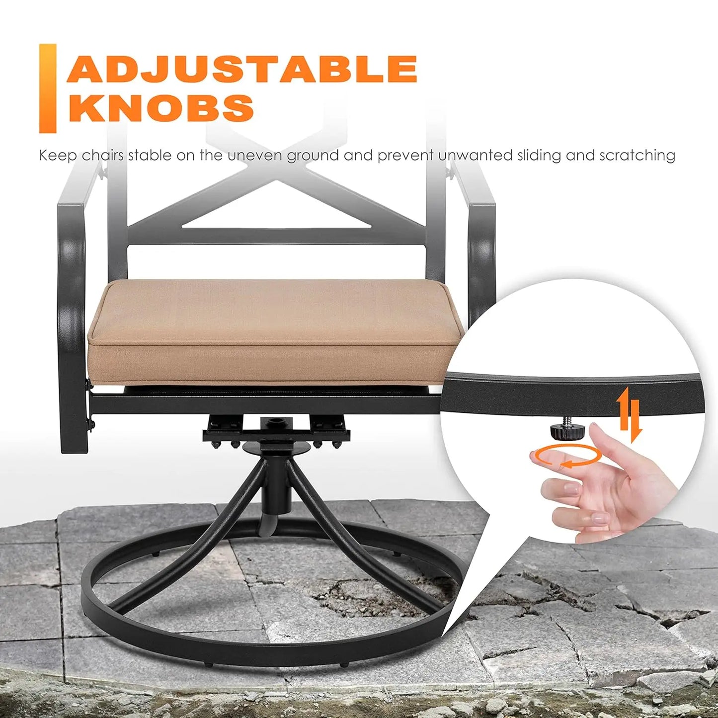5-Piece All-Weather-Heavy-Duty Outdoor Patio Set With Fire Pit Table Swivel-Chairs