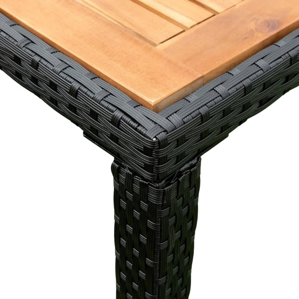 5 Pieces Patio Dining Set, Wicker Dining Table & Chairs Set for 4 with Cushions