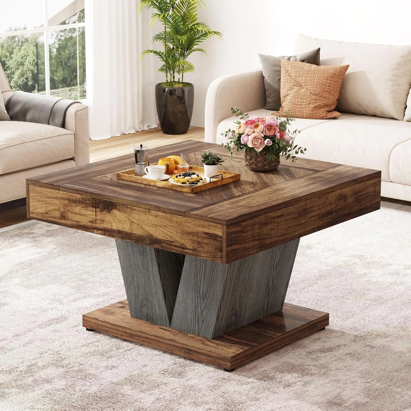 Little Tree Square Premium Hardwood Coffee Table Contemporary Metropolitan Living