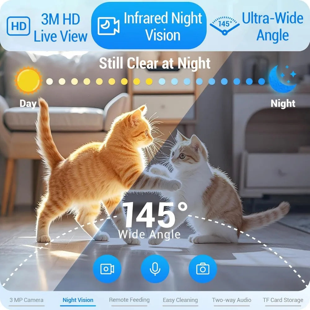 Automatic Cat Feeder With 2K Camera And 5G WiFi Pro