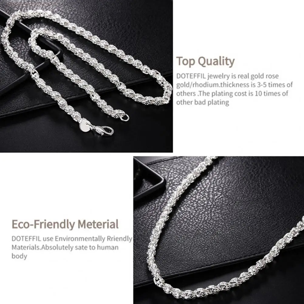 BLUELANS Large Link Chain Necklace And Bracelet Set For Parties