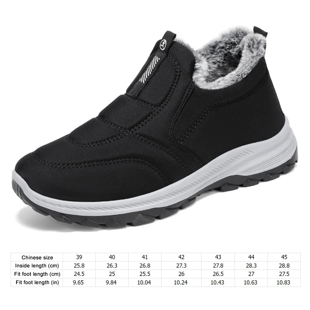 Warm Thermal Ankle Boots Non Slip Walking Shoes For Men