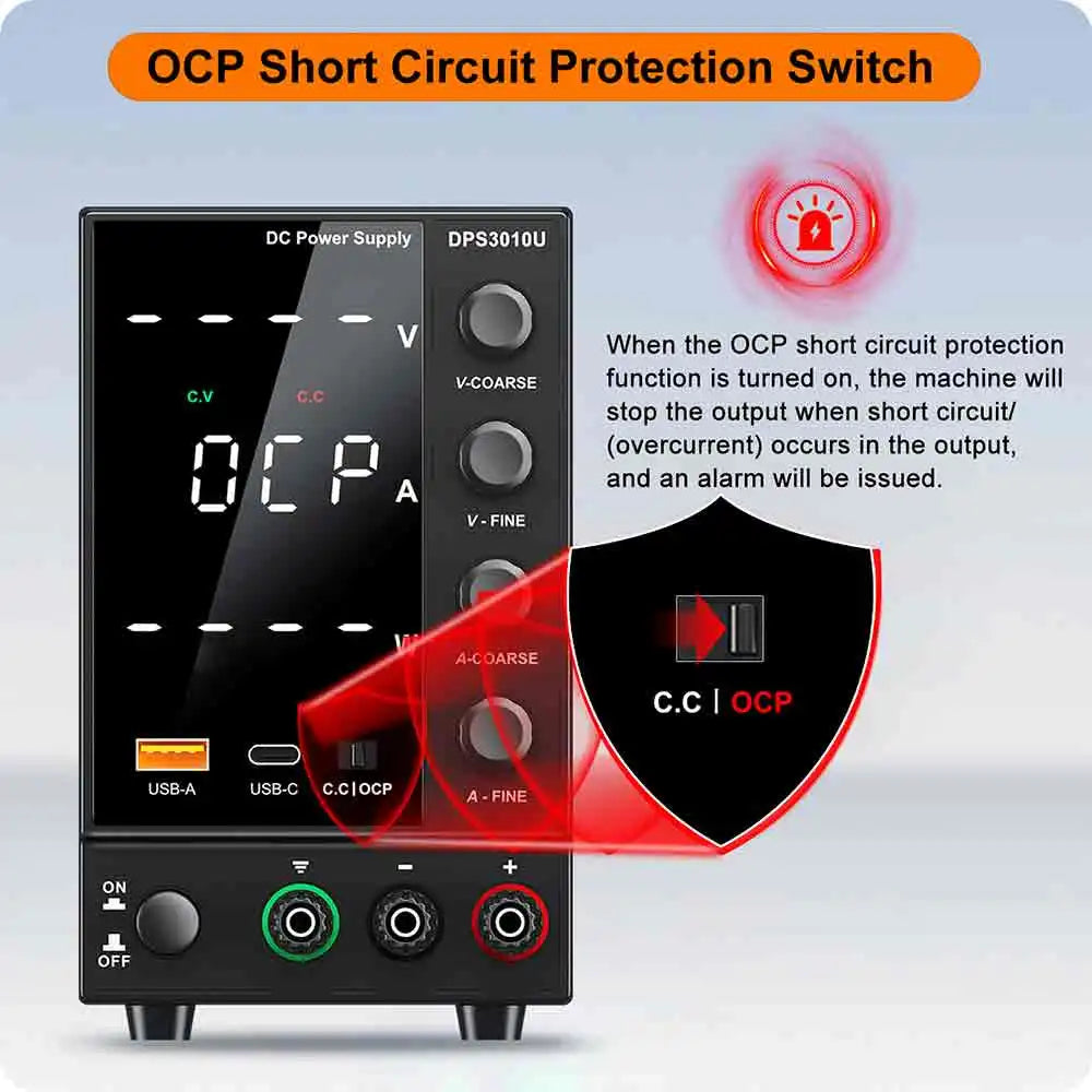 Wanptek DPS3010U Adjustable DC Power Supply for Laboratory Bench with LCD Display