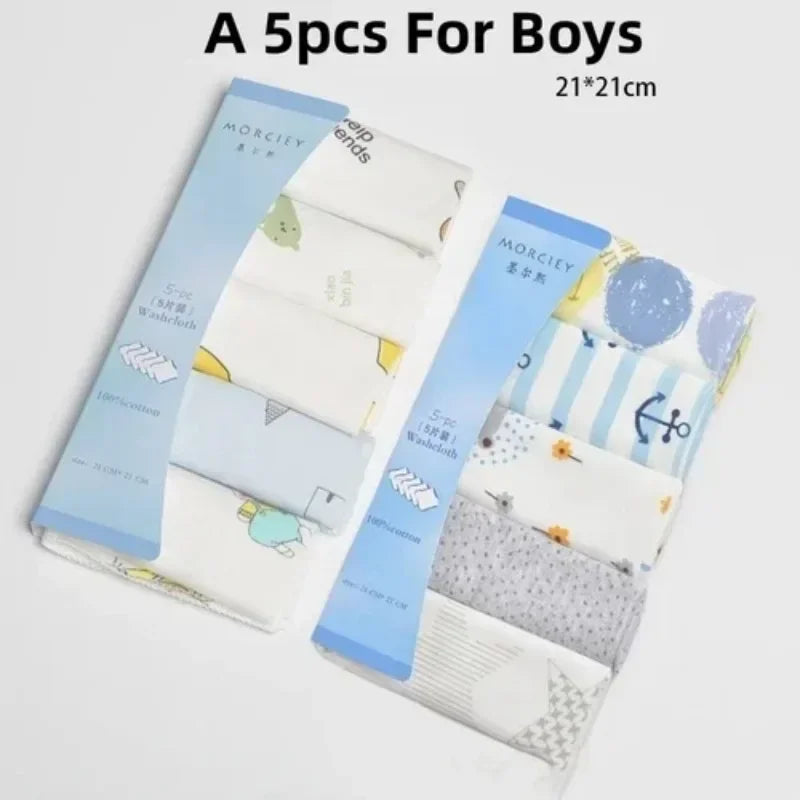 Newborn Baby Towels Set Cotton Washcloths Burp Cloths For Boys Girls Essentials Pack