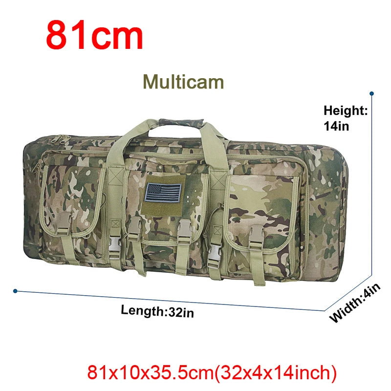 LQARMY Tactical Double Rifle Case With Molle Backpack Gun Bag