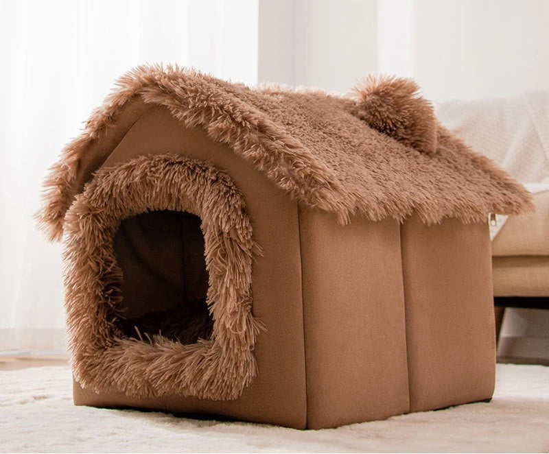 NONECN Indoor Dog Kennel Bed Cave For Small Dogs Soft Removable Mat Portable