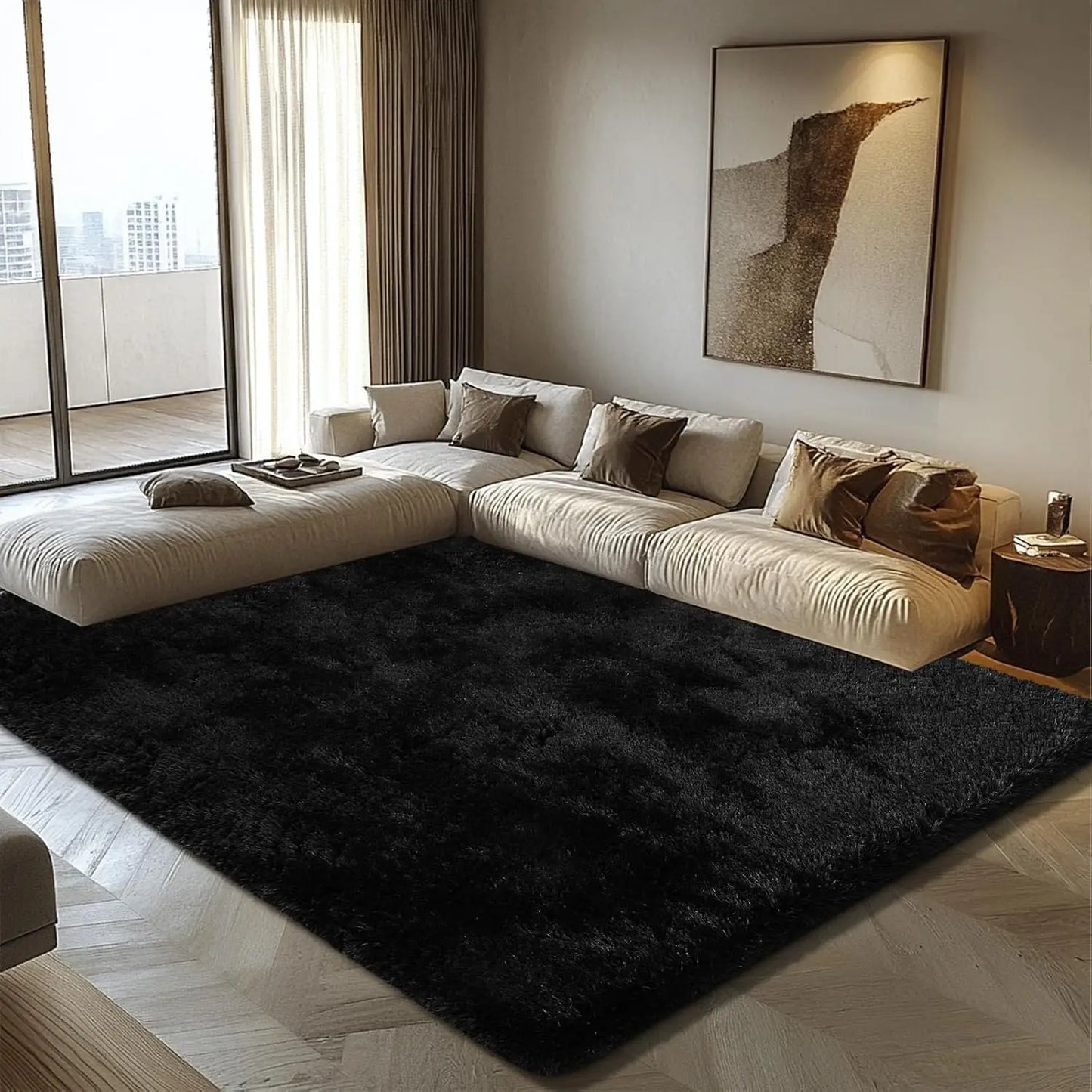 Fluffy Shag Area Rug Soft Plush Carpet For Living Room