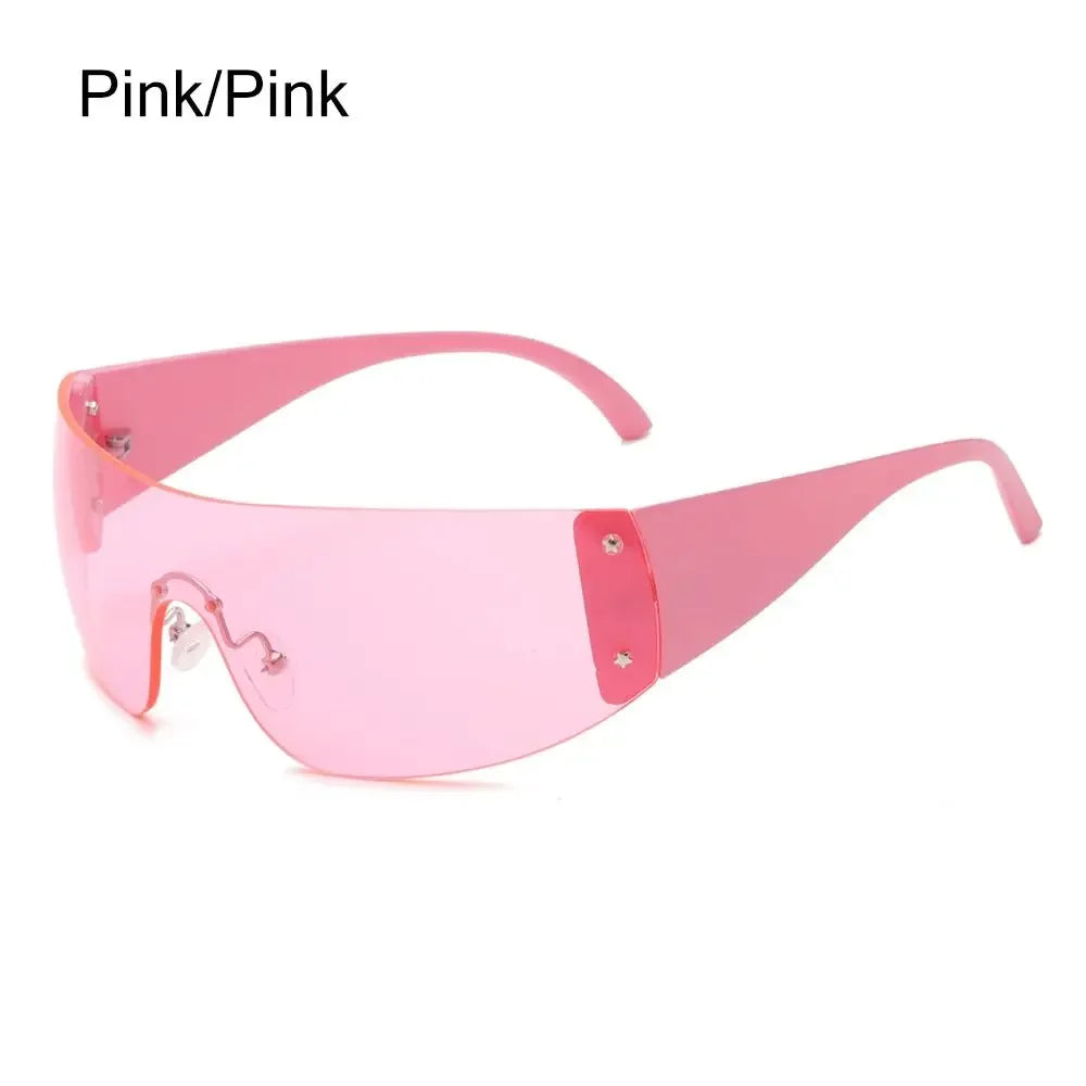 Five Star Eyewear Rimless Y2K Punk Sunglasses Wrap Around