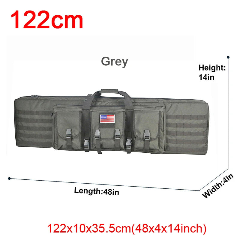 LQARMY Tactical Double Rifle Case With Molle Backpack Gun Bag