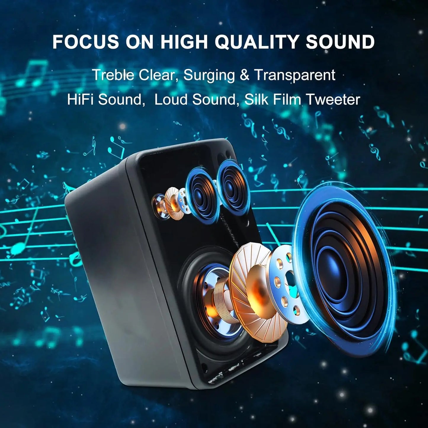 Herdio Passive Outdoor Speakers 3 Way 200W Waterproof Wall Mount