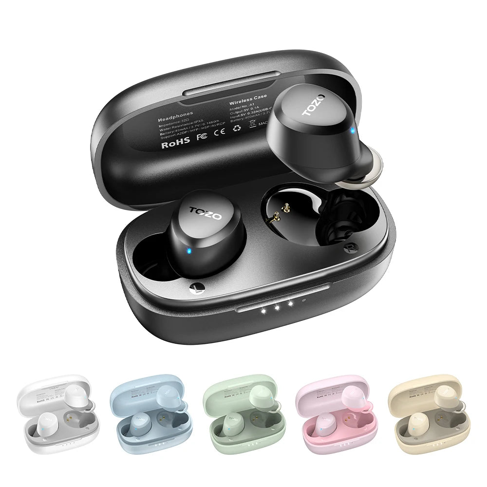 TOZO TWS Earbuds Wireless Bluetooth Headphones With Mic Waterproof