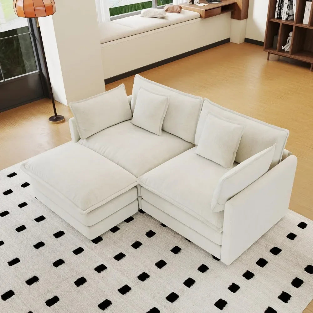 Modern Chenille Cloud Couch Loveseat Modular Sectional