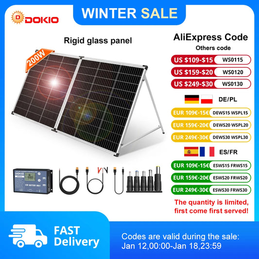 DOKIO 200W Foldable Solar Panel