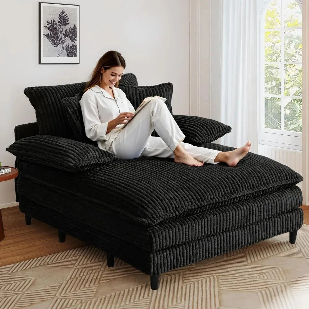 Chaiselounge Indoor Sofa Bed With Adjustable Backrest Comfortable Seating Durable