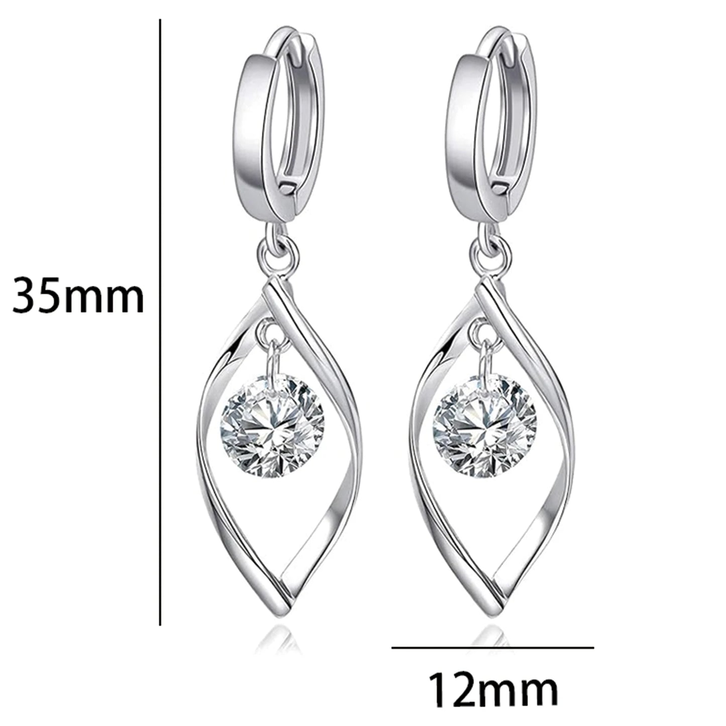 Sterling Silver Moissanite Drop Earrings For Women Fine Jewelry
