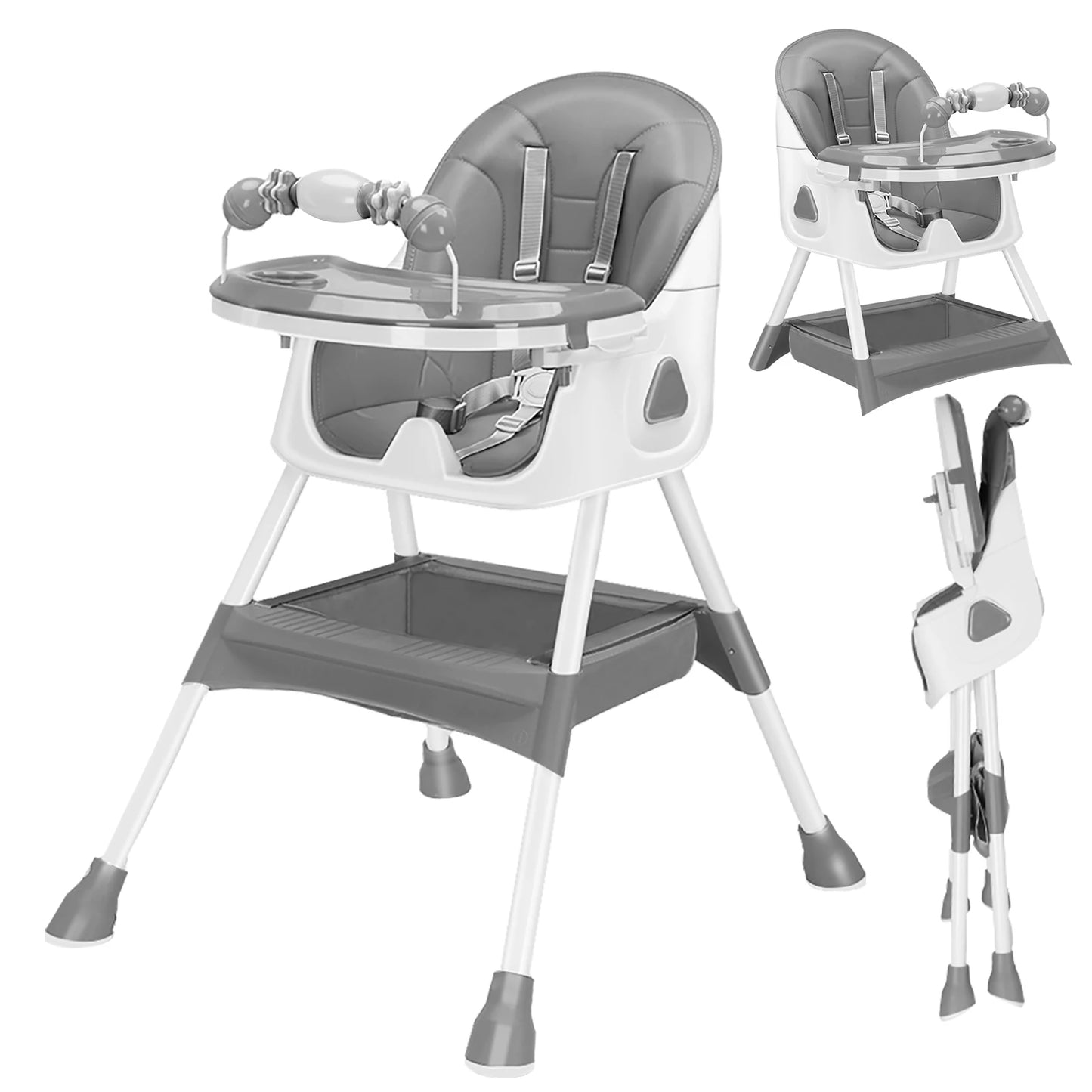 PIORLADO Foldable Baby High Chair E500 Tray Toy Rack