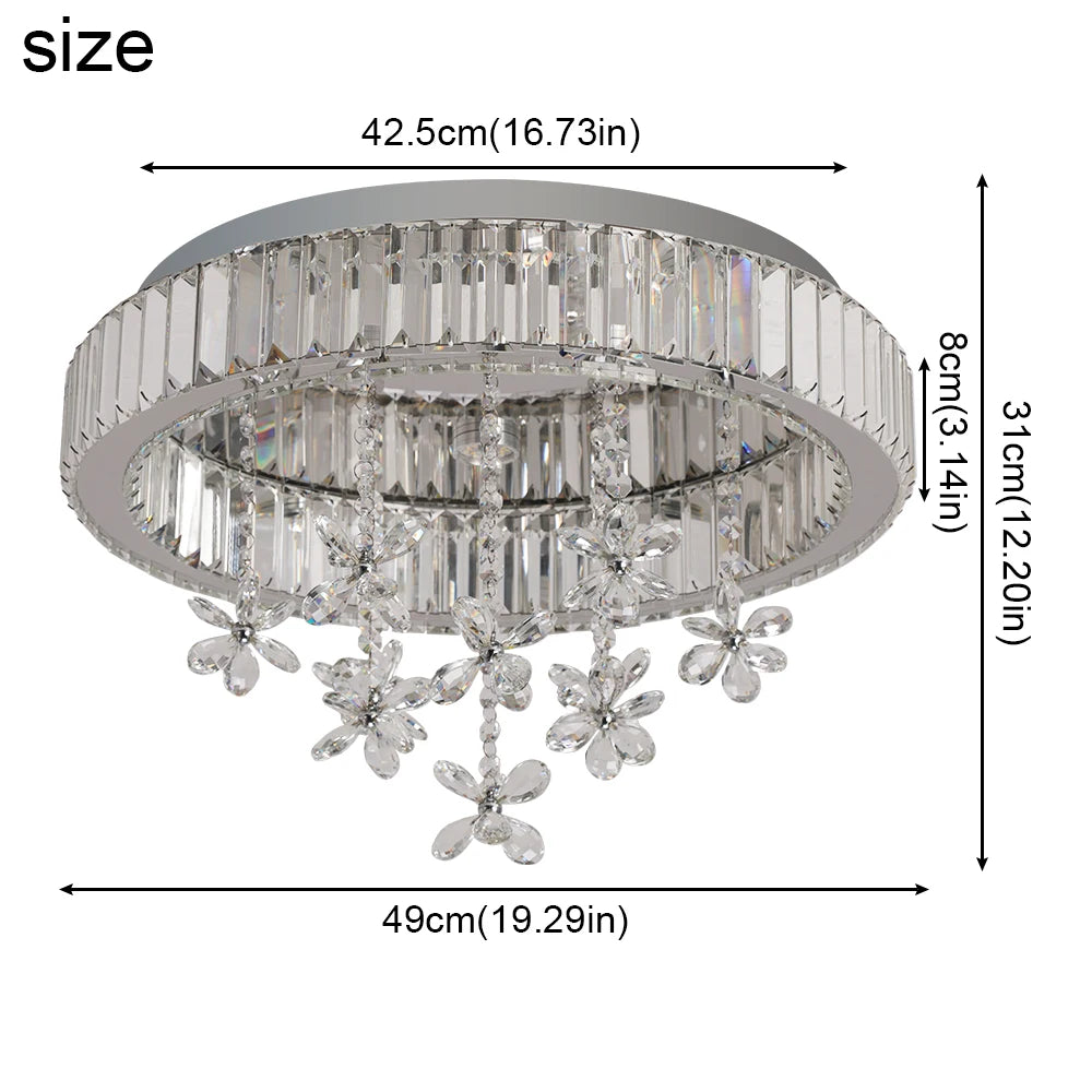 VETRULUS Luxury CrystalLED Ceiling Lamp Modern Chandelier Pendant LuminescentLight Fixture