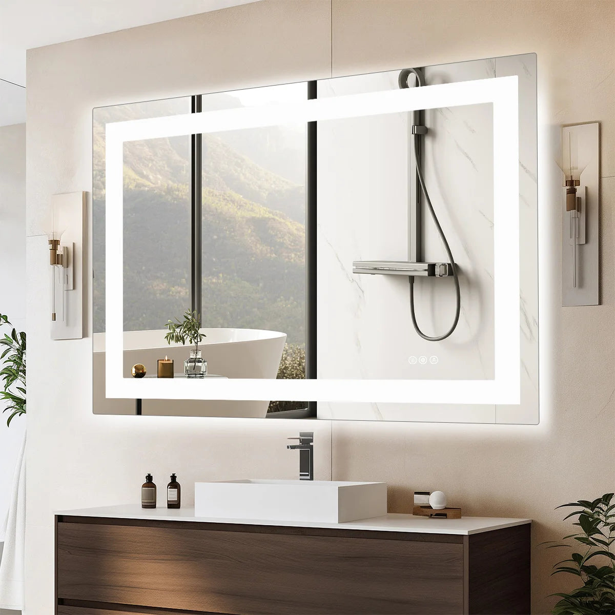 JHK LED Bathroom Vanity Mirror With Front And Back Lighting