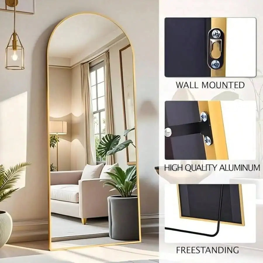 Arched Length Mirror For Floor Or Wall Mount Decor